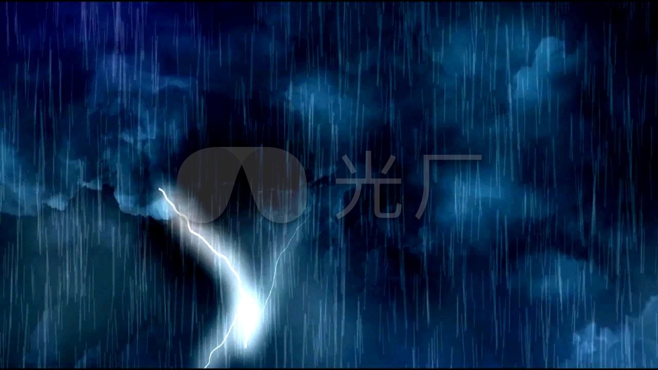 乌云闪电大雨电闪雷鸣高清特效