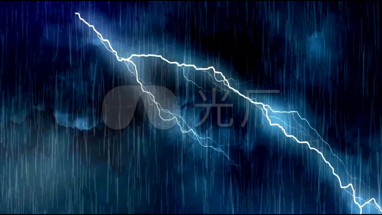 乌云闪电大雨电闪雷鸣高清特效