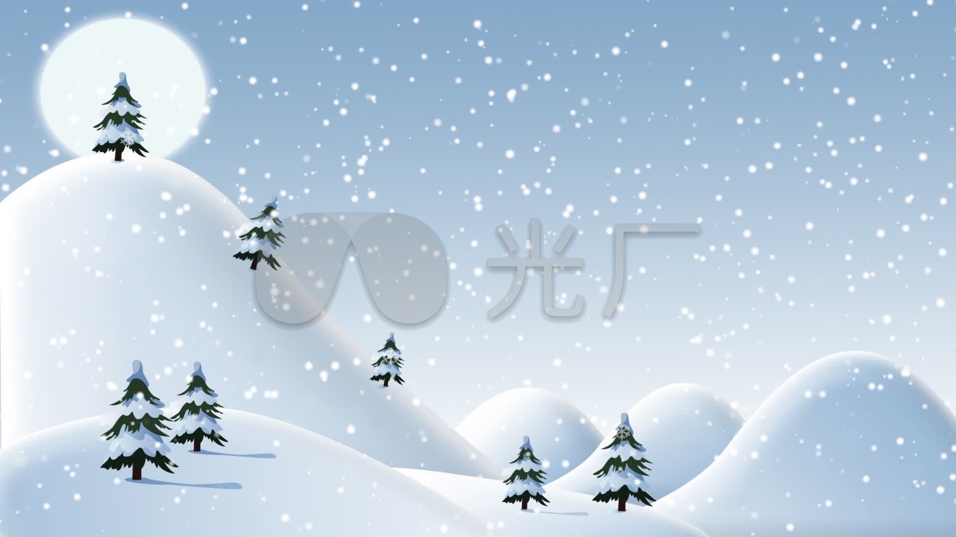 冬季卡通雪花led背景_1920x1080_高清视频素材下载(:)