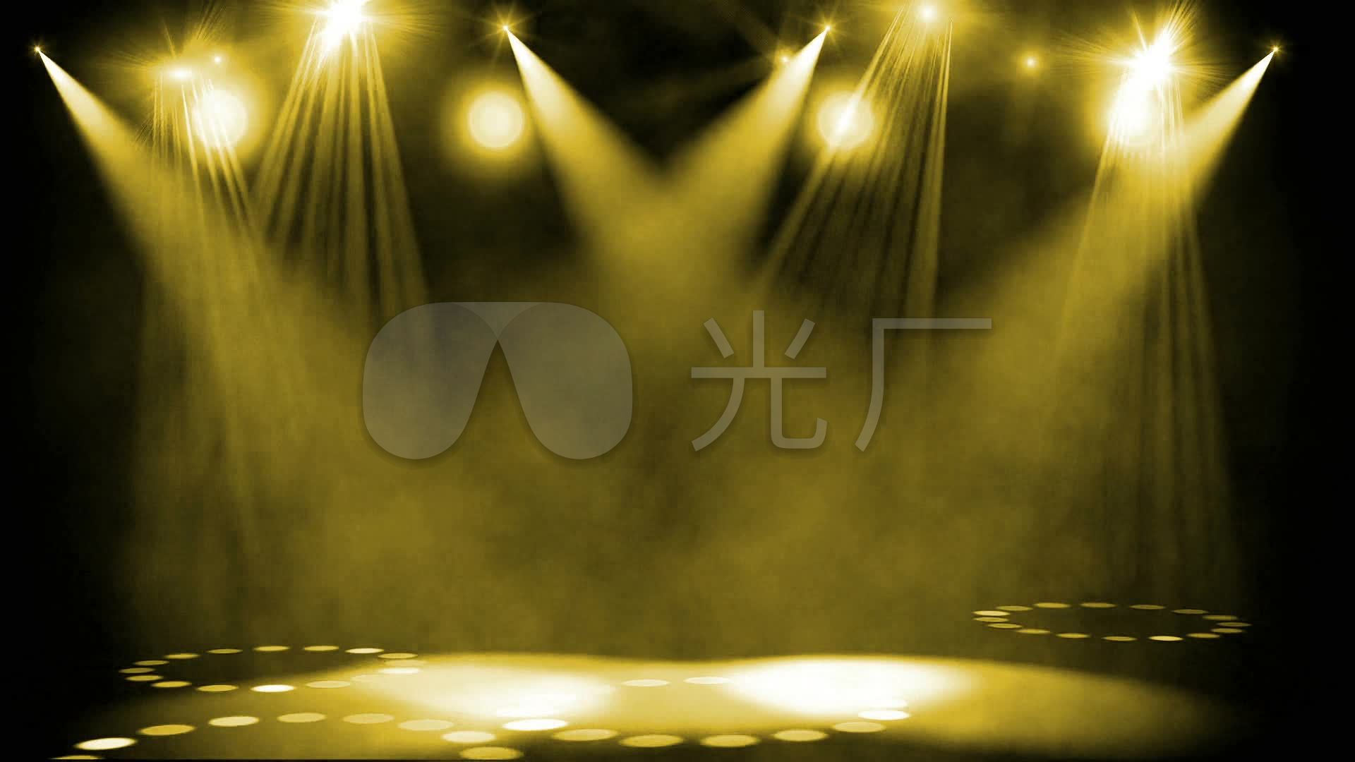 旋转的金色舞台聚光灯_1920x1080_高清视频素材下载