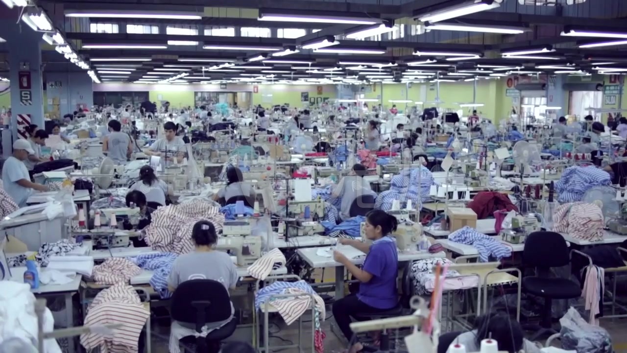 棉花纺织服装加工厂_1280X720_高清视频素材