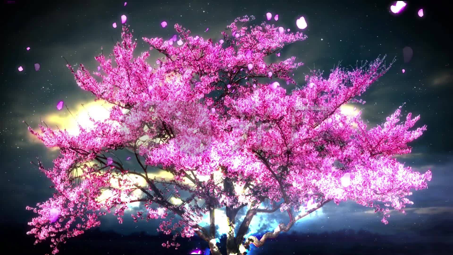 浪漫樱花——花瓣飘落led背景_1920x1080_高清视频(:)