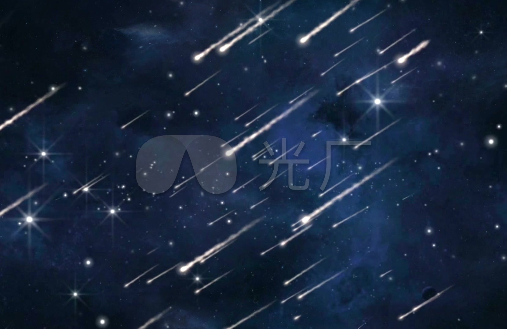 蓝色流星划过梦幻星空