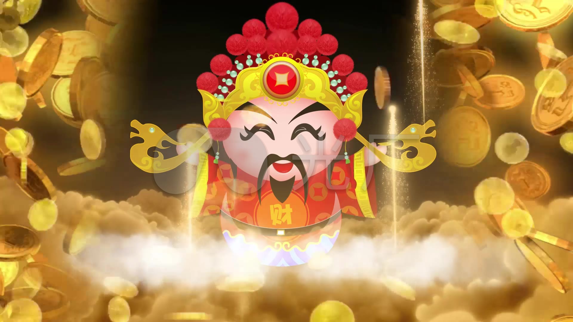 财神爷财神到_1920x1080_高清视频素材下载(编号:760334)_舞台背景_vj