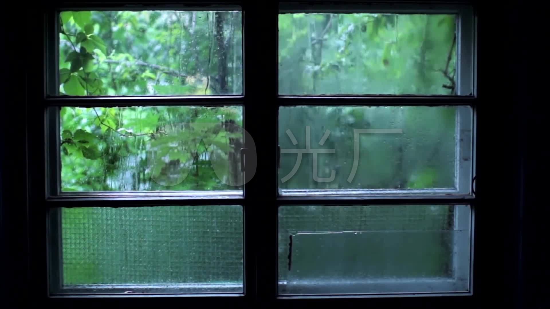 窗外下雨旧窗户惆怅_1920x1080_高清视频素材下载(:)