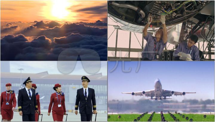 大气震撼航空宣传片素材