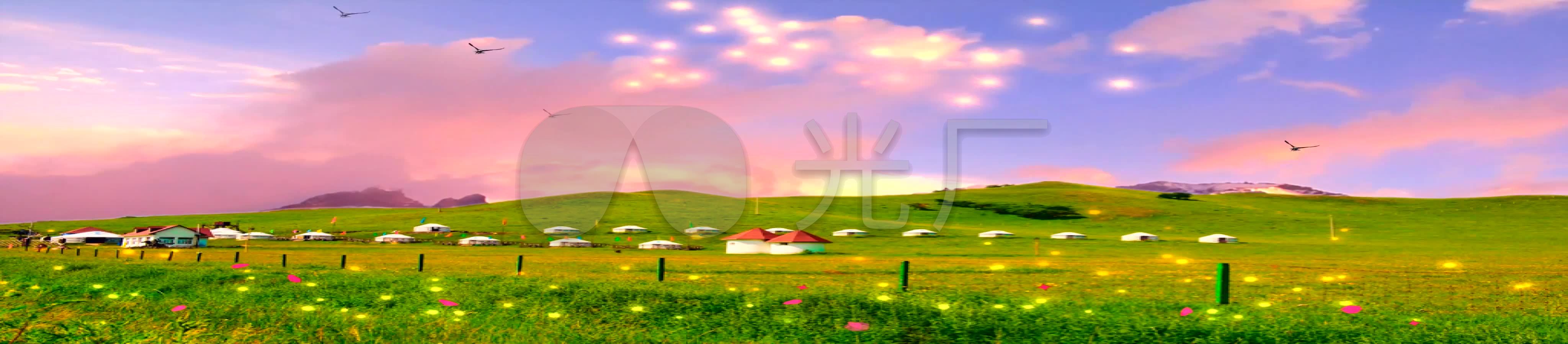 4k唯美草原蒙古包歌曲舞蹈背景