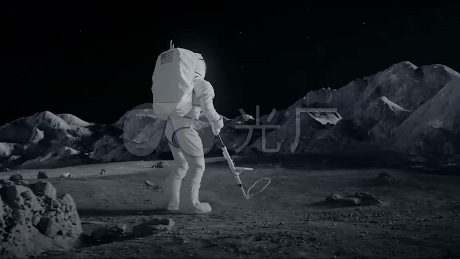 飞船对接探月宇航员登月视频素材_1920X108