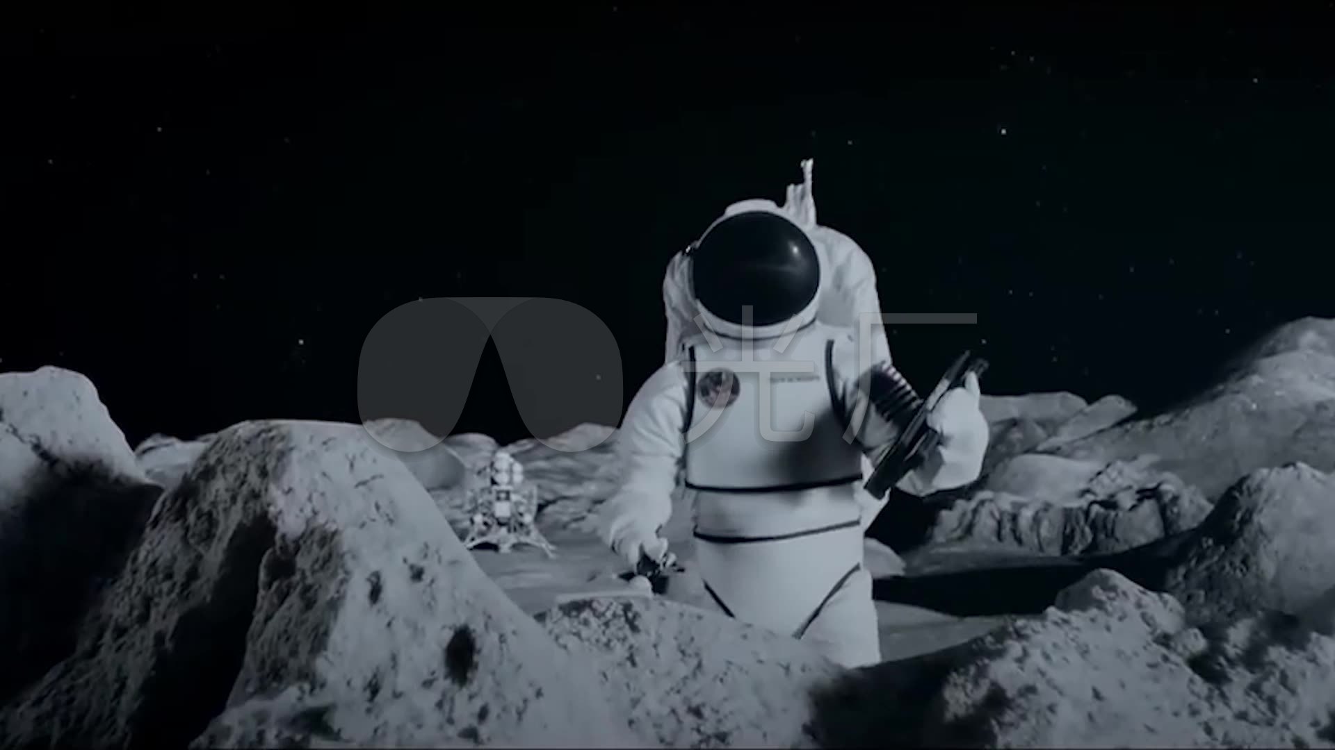 飞船对接探月宇航员登月视频素材_1920X108