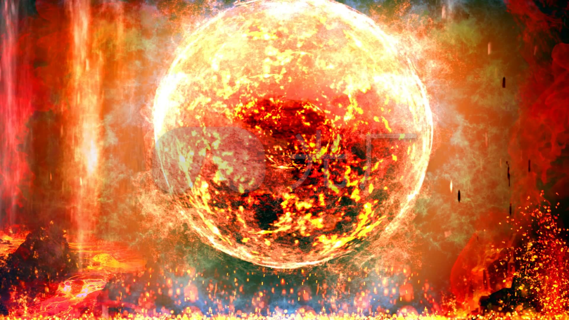 地球 火球 爆炸 粒子 岩浆