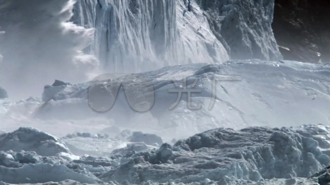 实拍 南极 雪崩