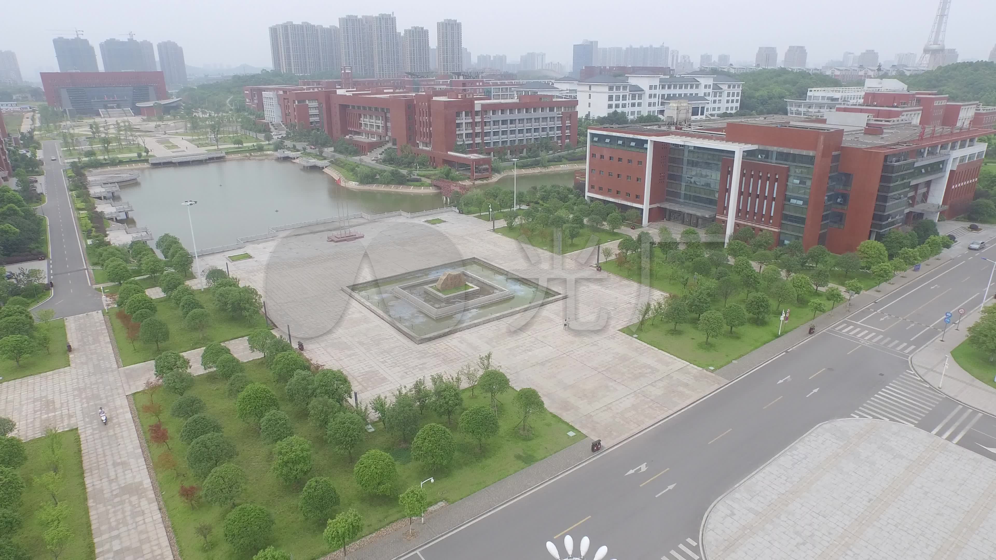 航拍4k湖南工业大学_3840x2160_高清视频素材下载(编号:782809)_实拍
