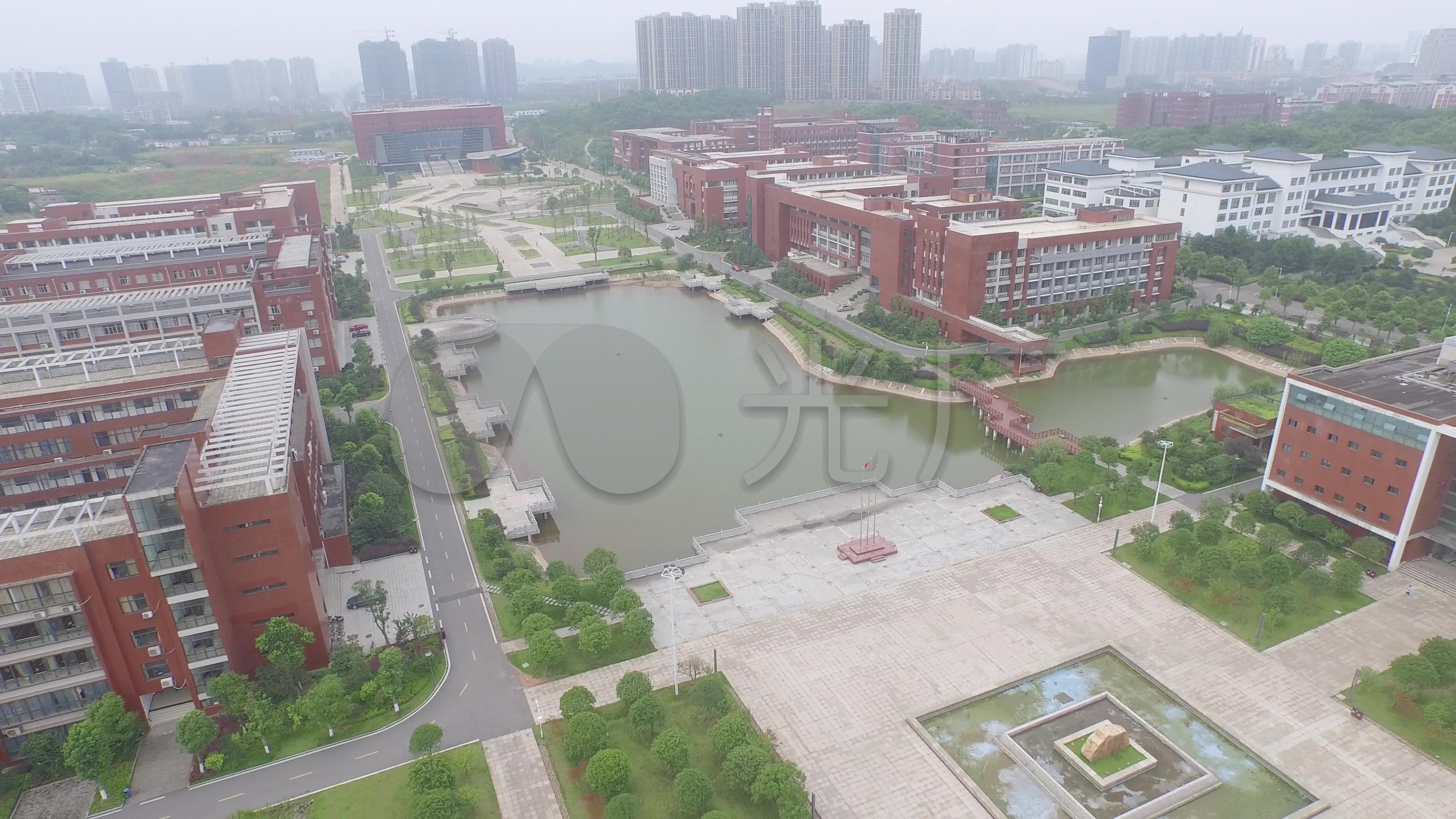 航拍4k湖南工业大学_3840x2160_高清视频素材下载(编号:782809)_实拍