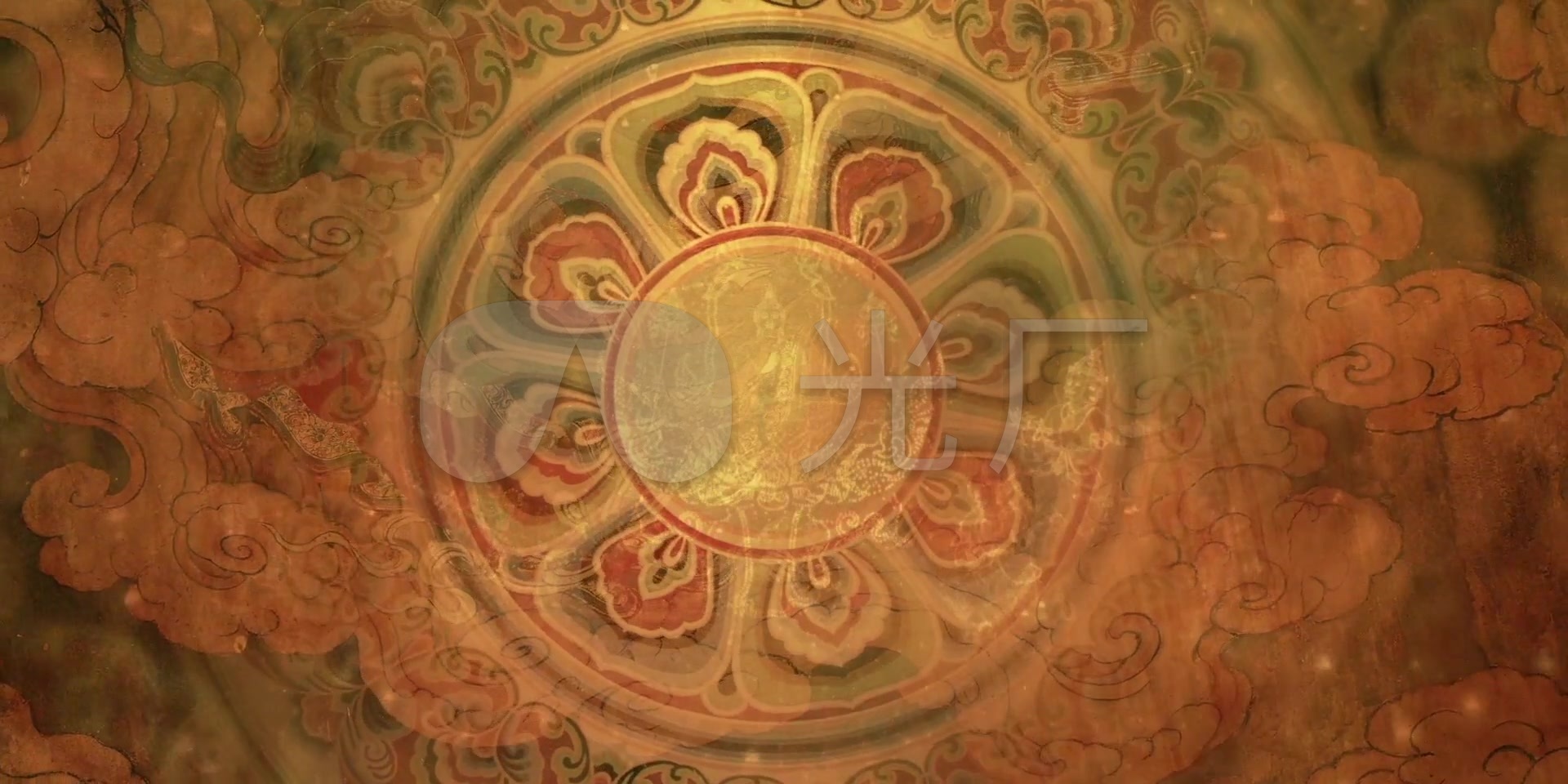 视频素材 舞台背景 场景背景 梦幻敦煌佛莲花粒子  来自视频原始文件