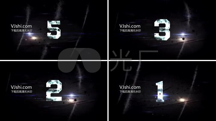 视频素材 影视包装 片头视频 倒计时5秒震撼空间星光带音效 倒计时5秒