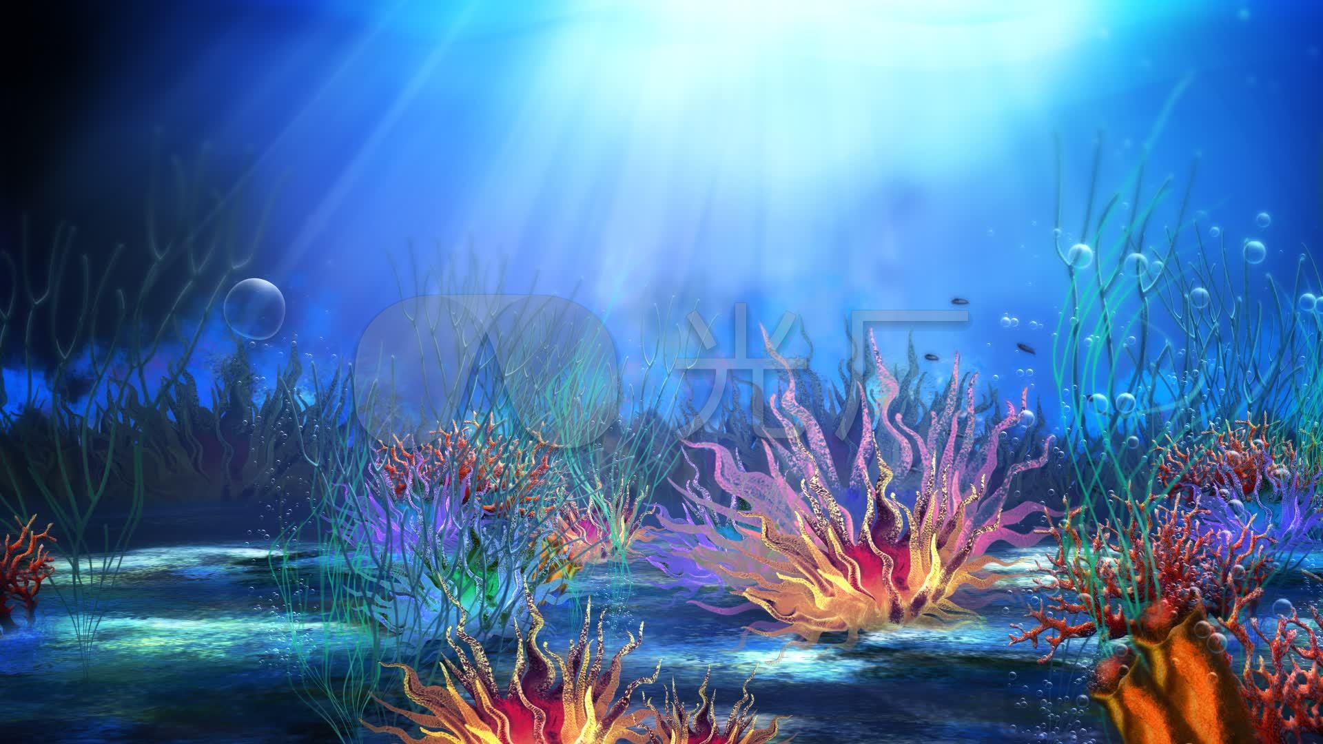 海底水藻led大屏幕背景素材_1920x1080_高清视频素材下载(编号:809263
