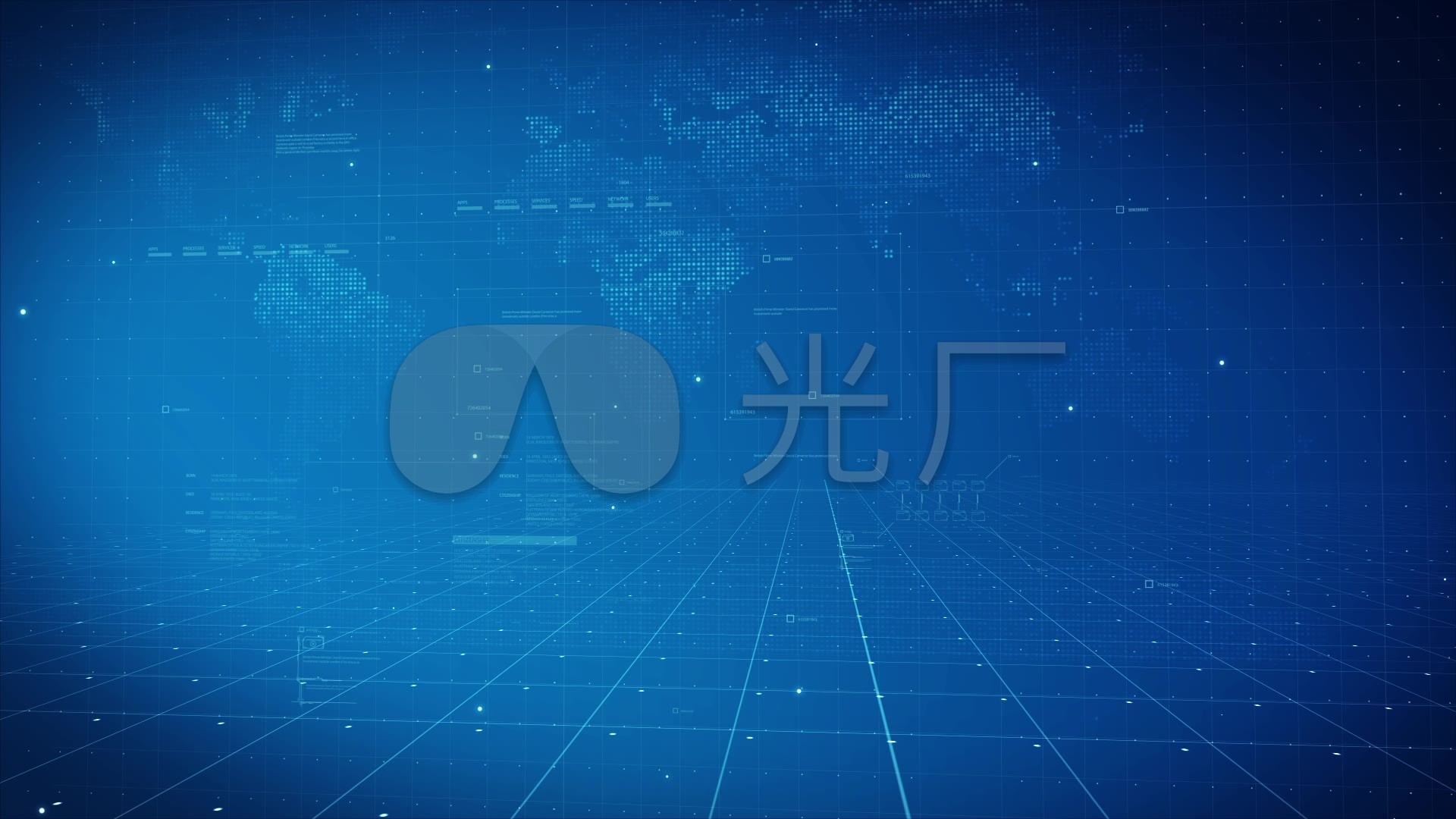 蓝色科技背景_1920x1080_高清视频素材下载(编号:)