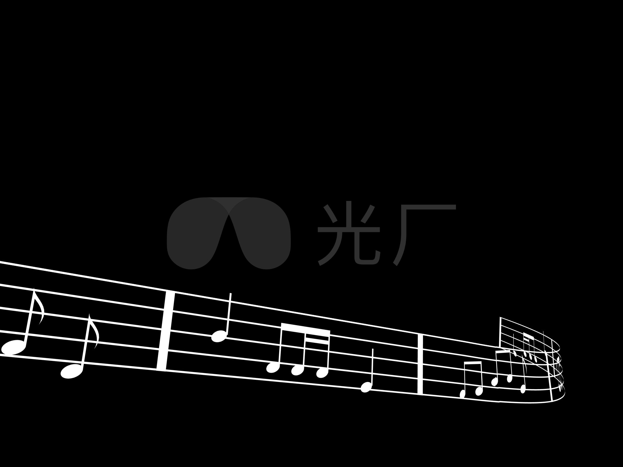 五线谱音乐音符飘动5_2000x1500_高清视频素材下载(:)
