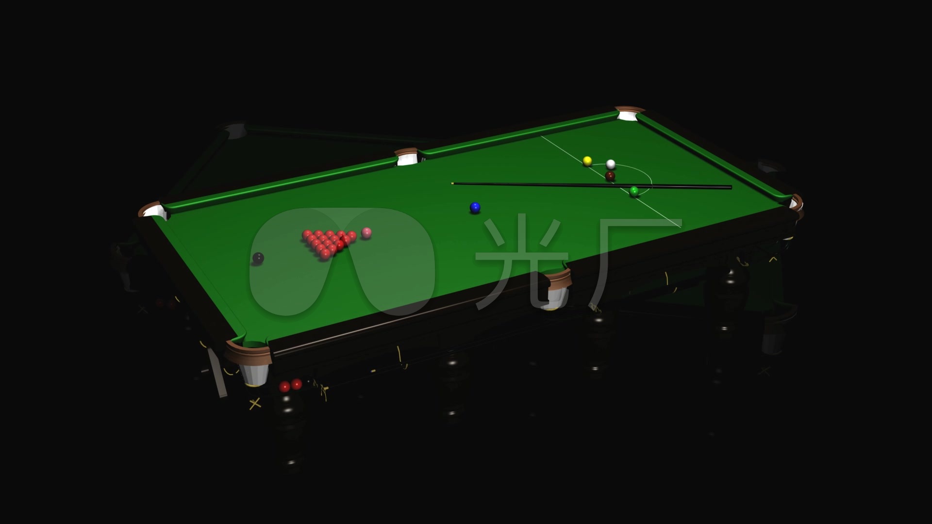 3D台球斯诺克比赛广告宣传片头高清视频_192