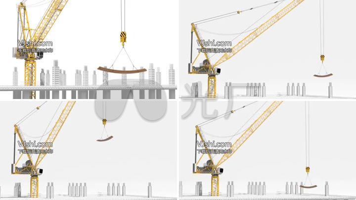 建筑工地起重机吊机mg动画