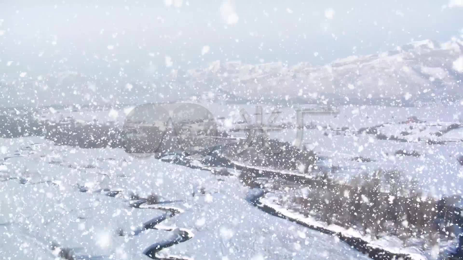 航拍雪原鹅毛大雪_1920x1080_高清视频素材下载(编号