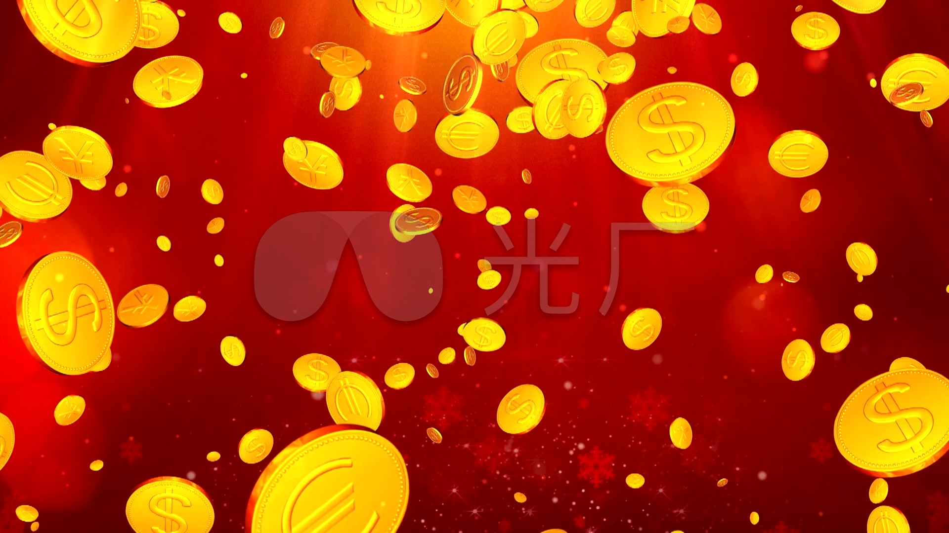 金币落下节日背景视频春节年会晚会视频_1920x1080_高清视频素材下载