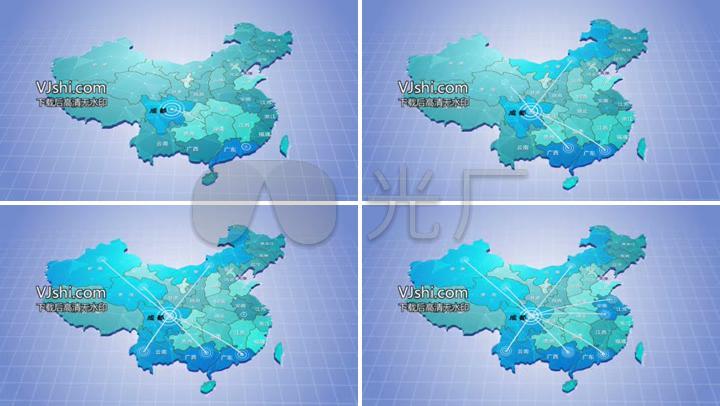 中国地图省份辐射科技