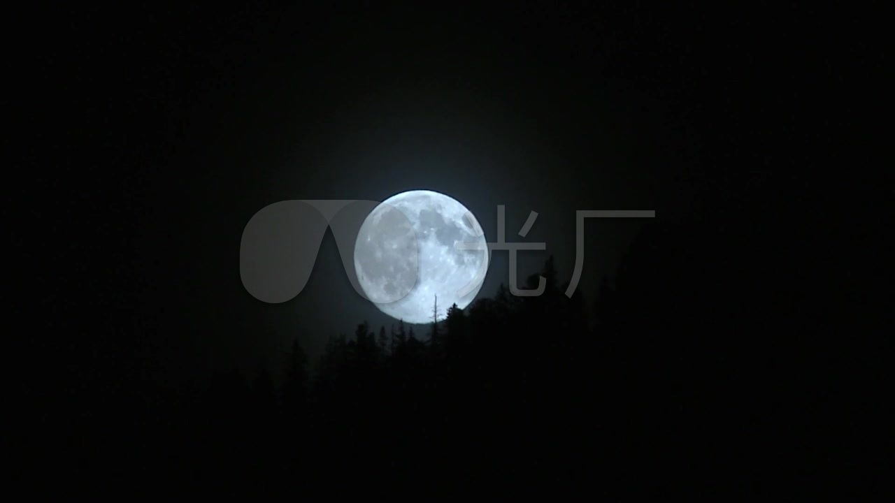 黑夜月亮升空_1280x720_高清视频素材下载(编号:)__vj