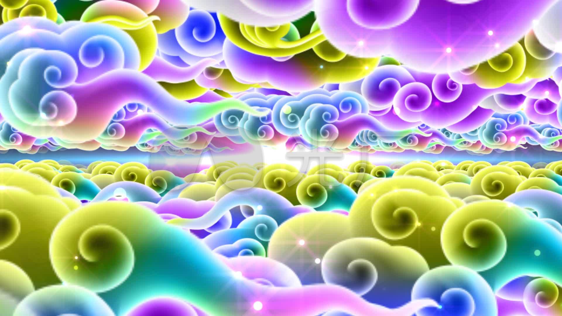 七色云祥云七色云彩_1920x1080_高清视频素材下载(:)