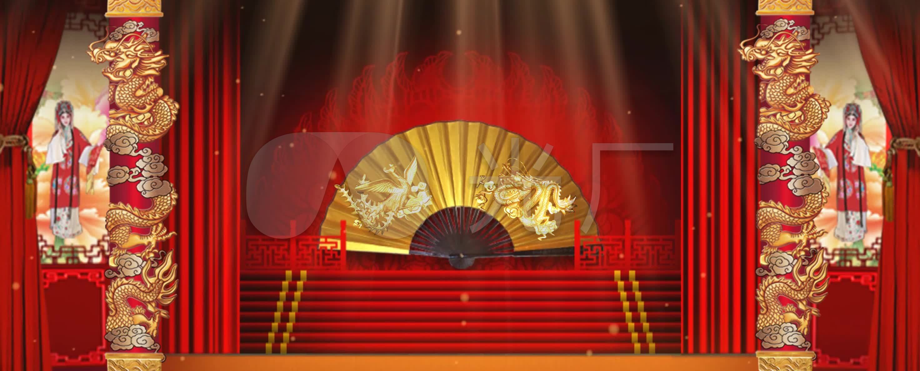 视频素材 舞台背景 中国风背景 京剧龙凤呈祥 来自视频原始文件或预览