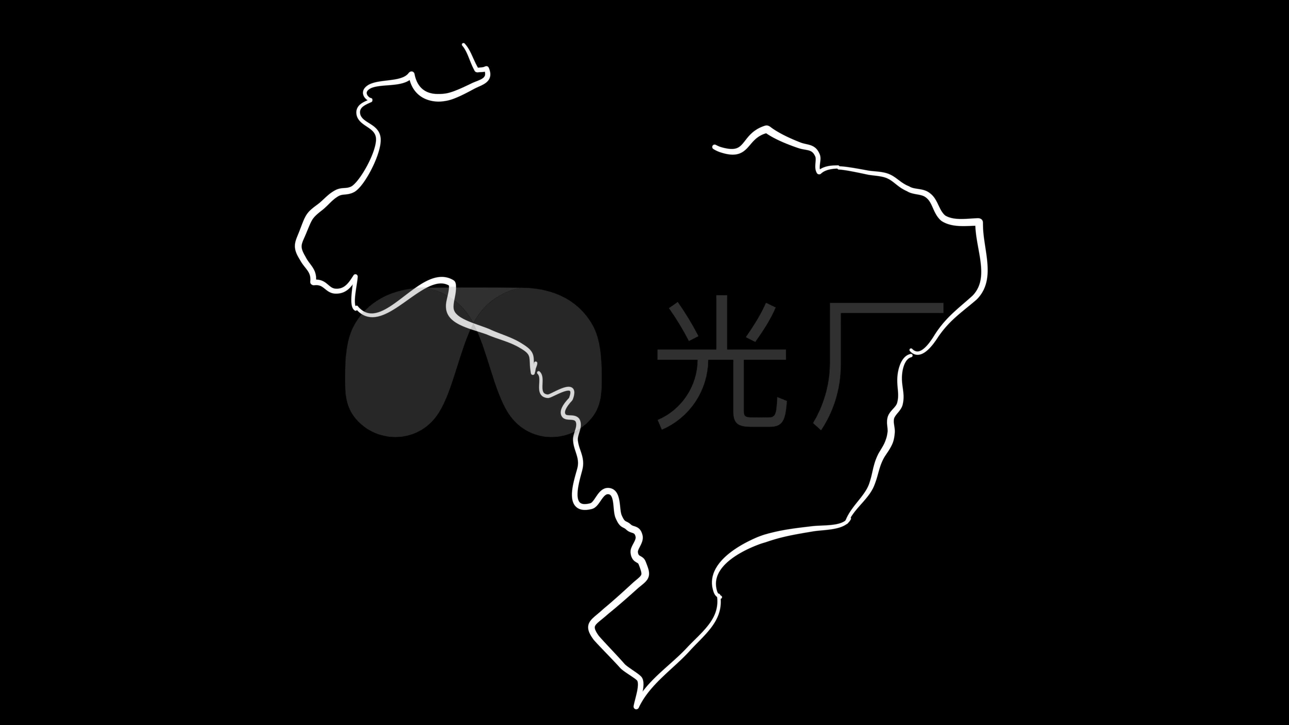4k巴西国家地图动画片头