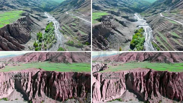航拍西藏山南曲松县的河谷图片