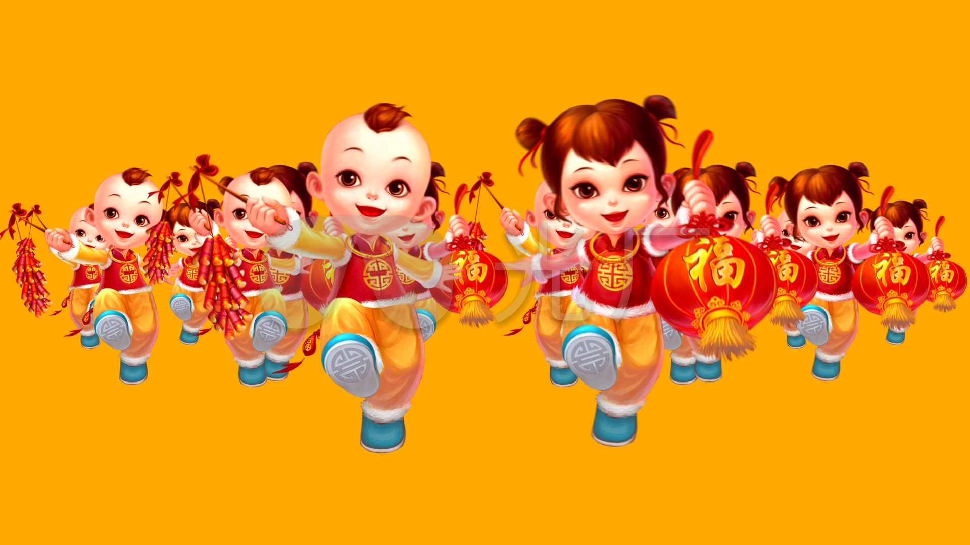 2020新年吉祥福娃童男童女喜庆_1920x1080_高清视频