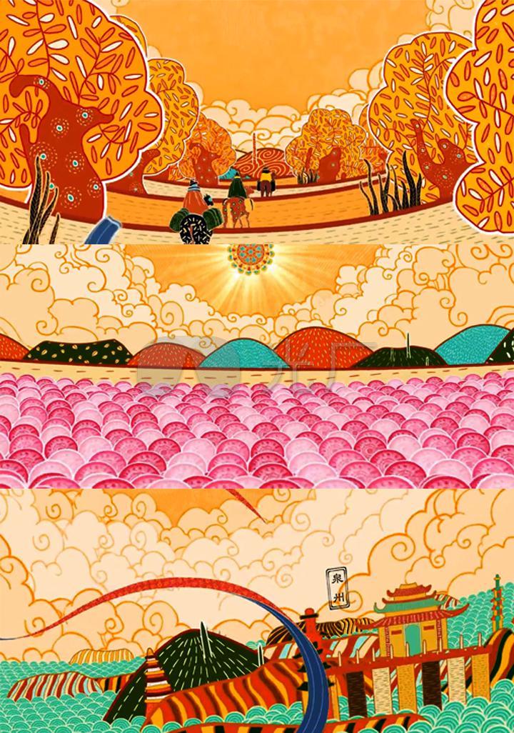 敦煌莫高窟丝绸之路敦煌莫高窟飞天中国元素古代中国二维动画玉门关图片