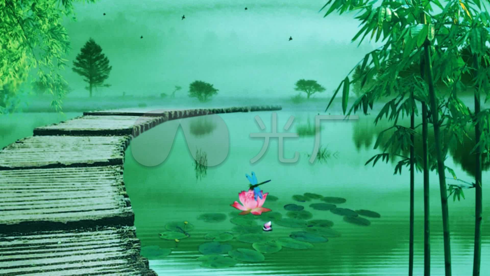 歌曲舞蹈《梦里水乡-古筝版》背景视频_1920x1080_(:)