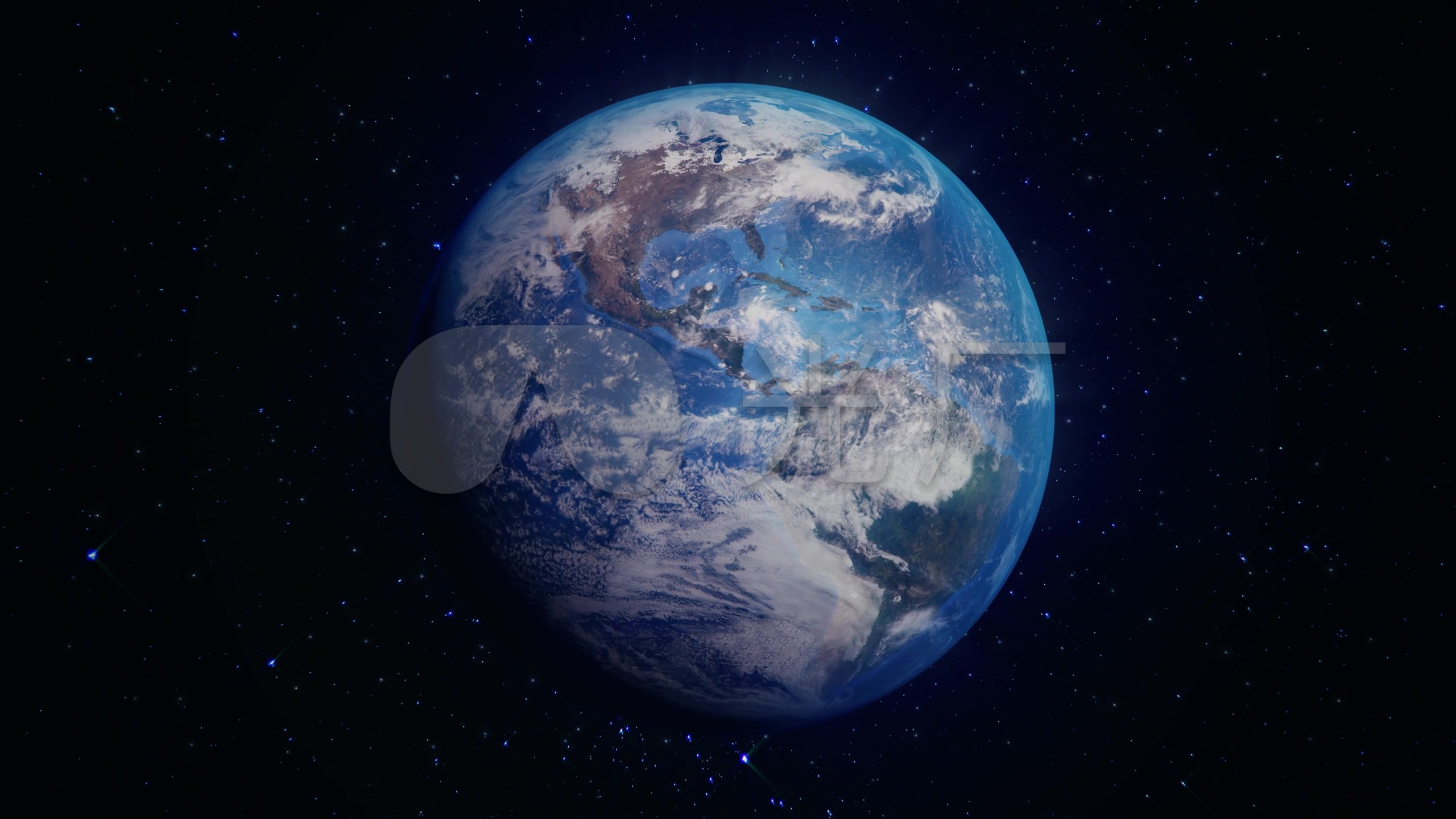 地球旋转宇宙星空背景_2560X1440_高清视频