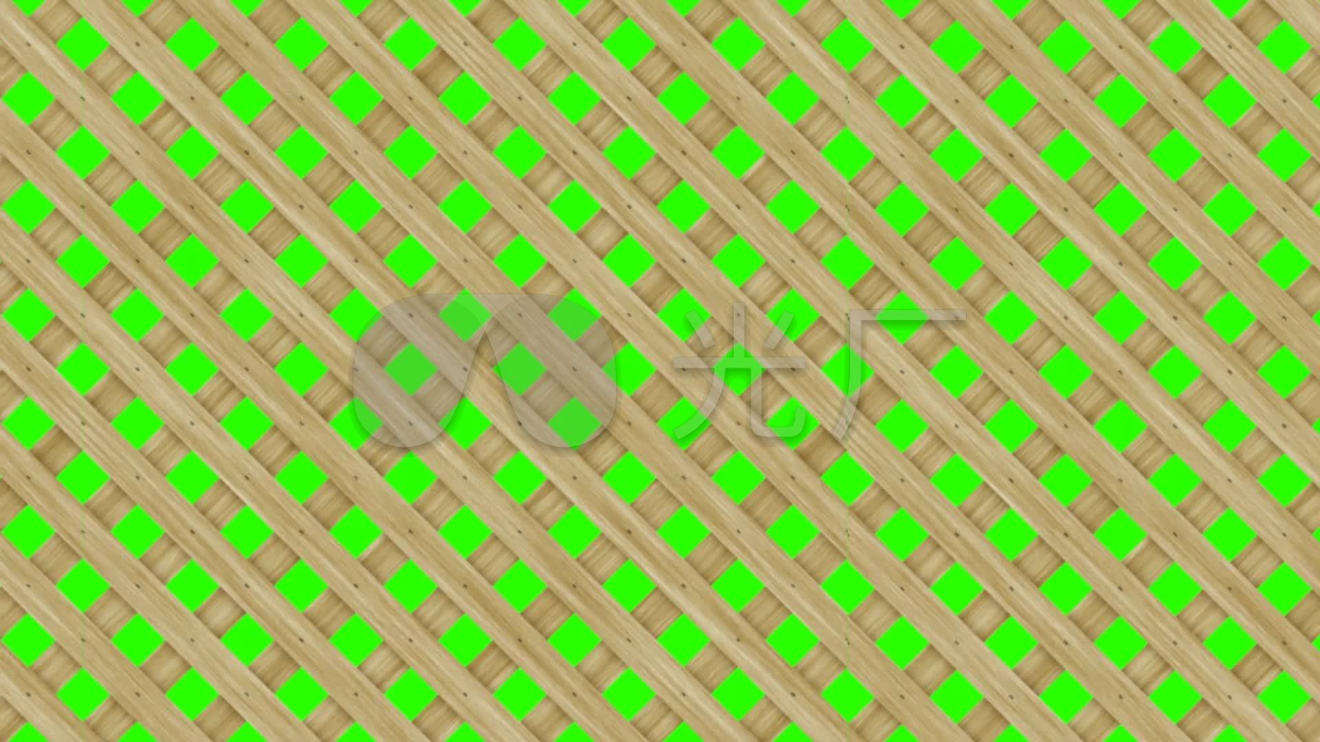 木头格子慢速移动动画绿幕