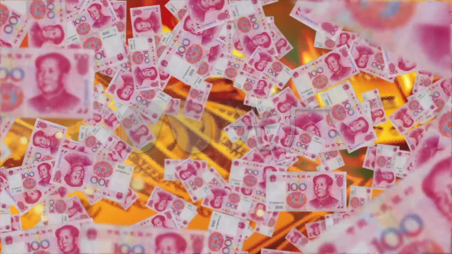 百元大钞飘落视频素材