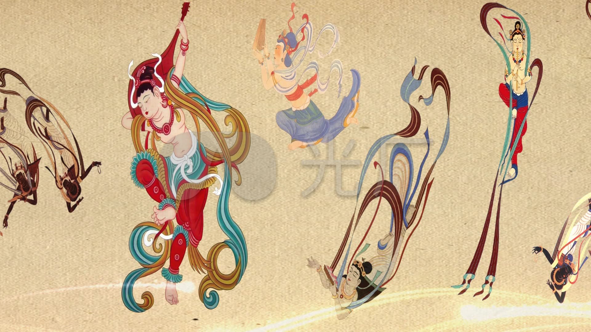 敦煌壁画飞天_1920x1080_高清视频素材下载(编号:922056)_舞台背景_vj