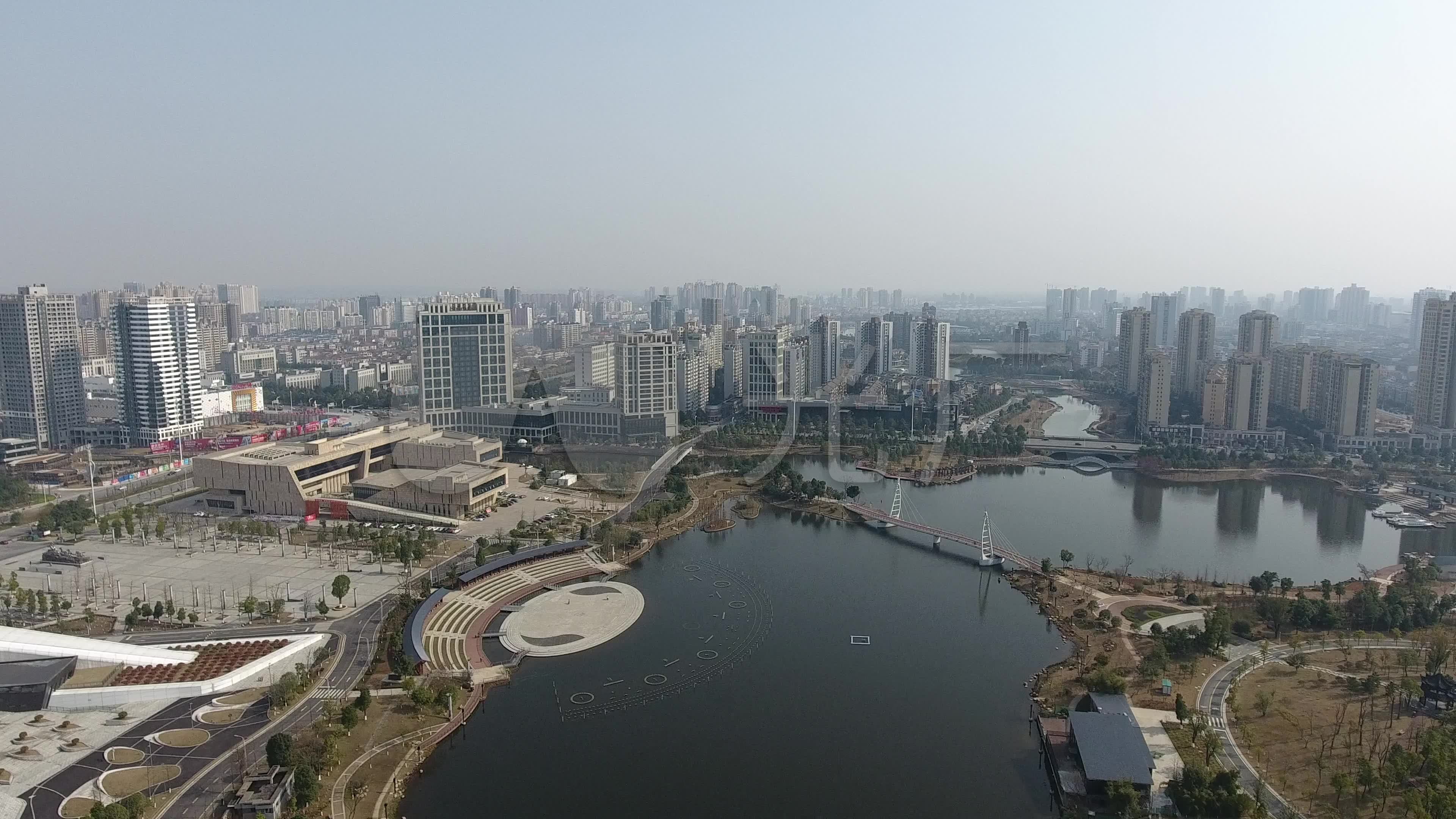 常德武陵区常德市航拍湘北湘北沅_3840x2160_高清视频