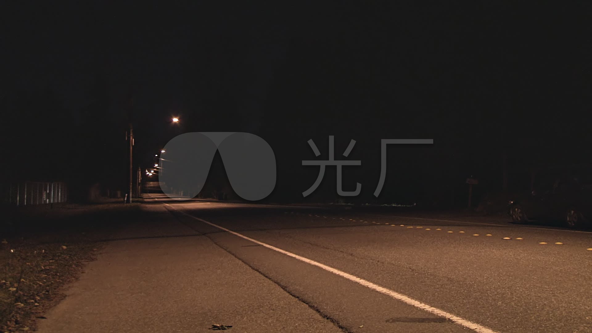 夜景孤独的公路_1920x1080_高清视频素材下载(编号:)