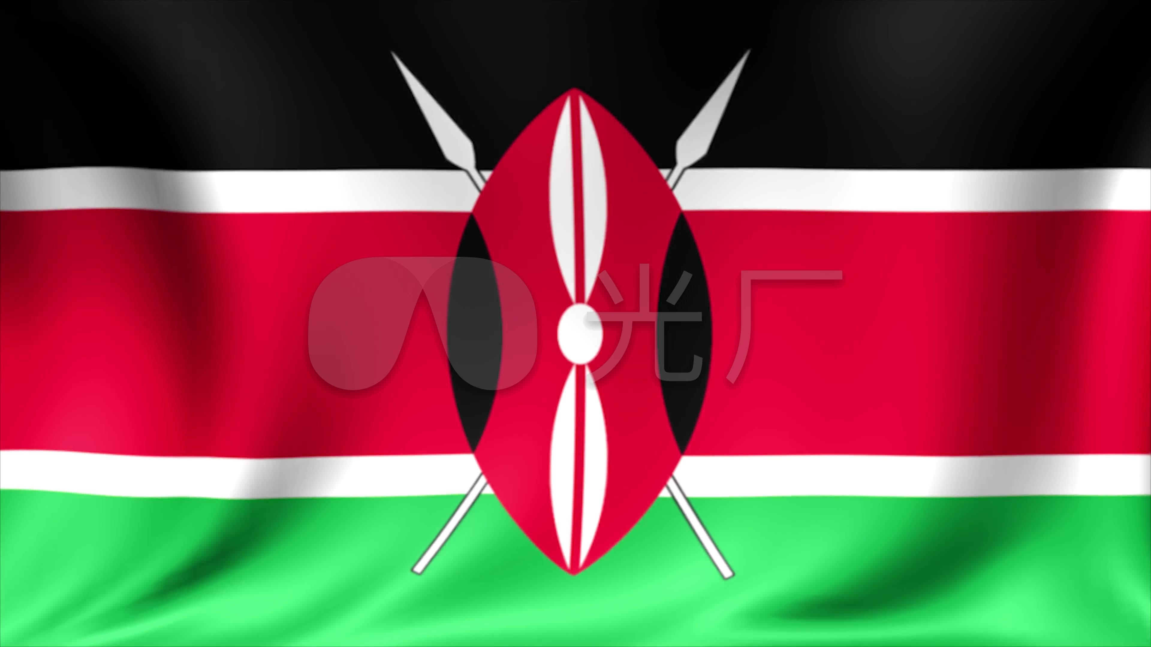 肯尼亚国旗4k_3840x2160_高清视频素材下载(编号:)