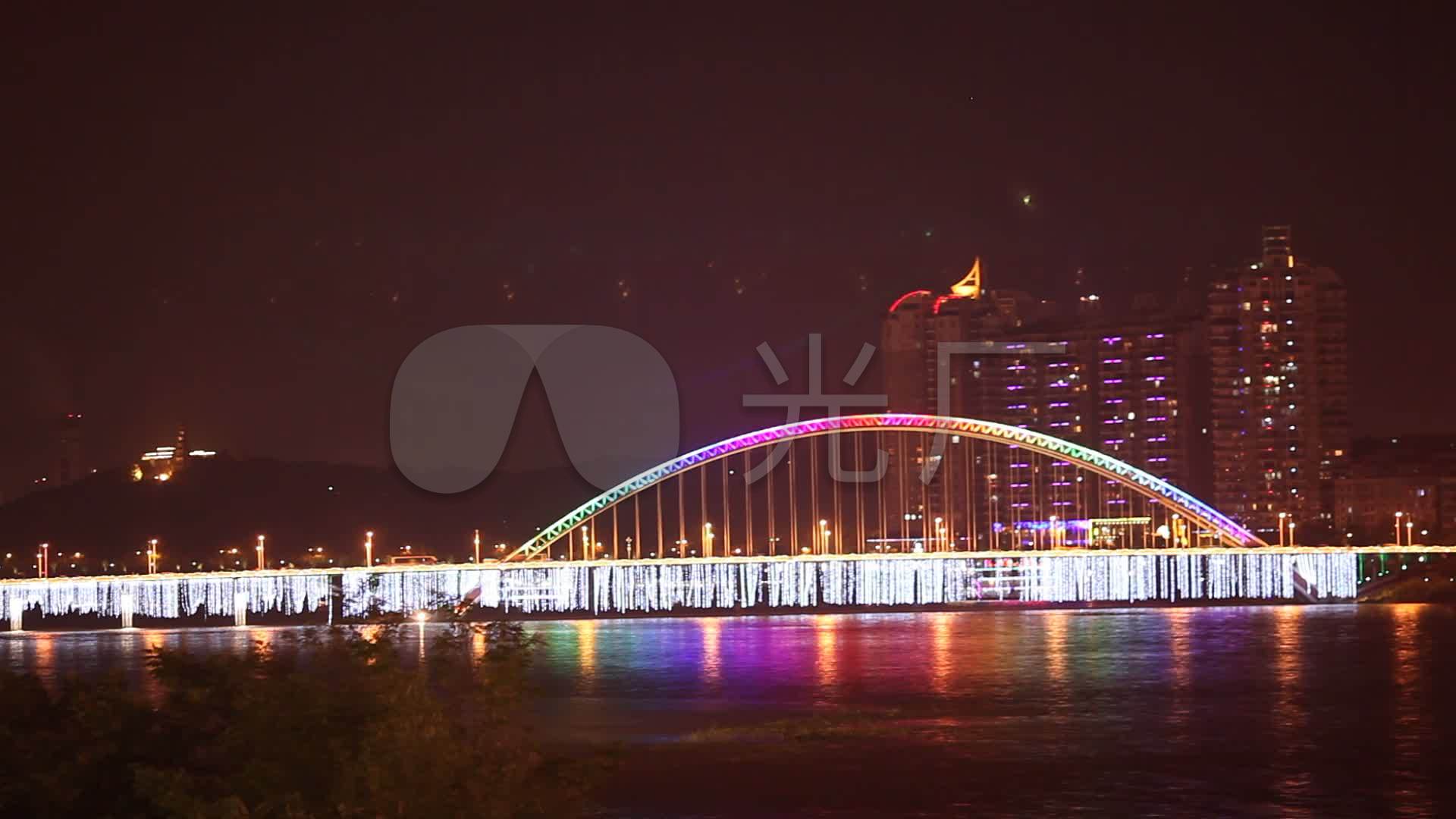 绵阳三桥夜景实拍视频素材_1920x1080_高清视频素材