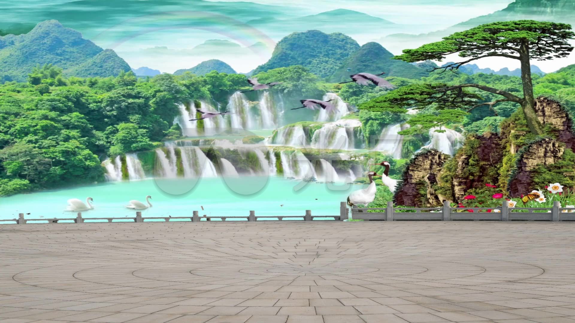 广场舞抠像背景素材-谁不说俺家乡好_1920x1080_高清