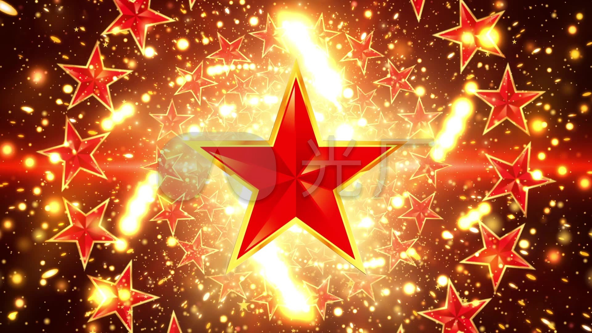 梦幻夺目红星闪闪五角星视频素材