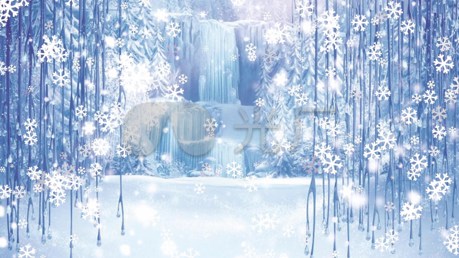 唯美梦幻雪花雪景冰雪奇缘冬季圣诞节背景