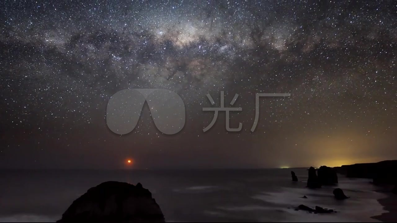 延时海洋夜晚的星空_1280x720_高清视频素材下载(编号:958795)_实拍
