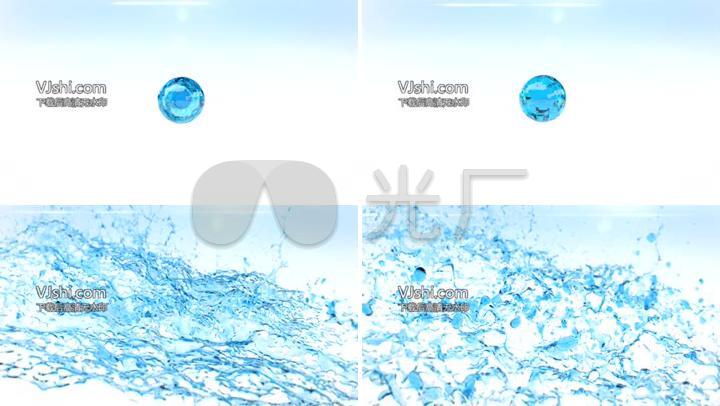 流体水滴汇聚破碎素材
