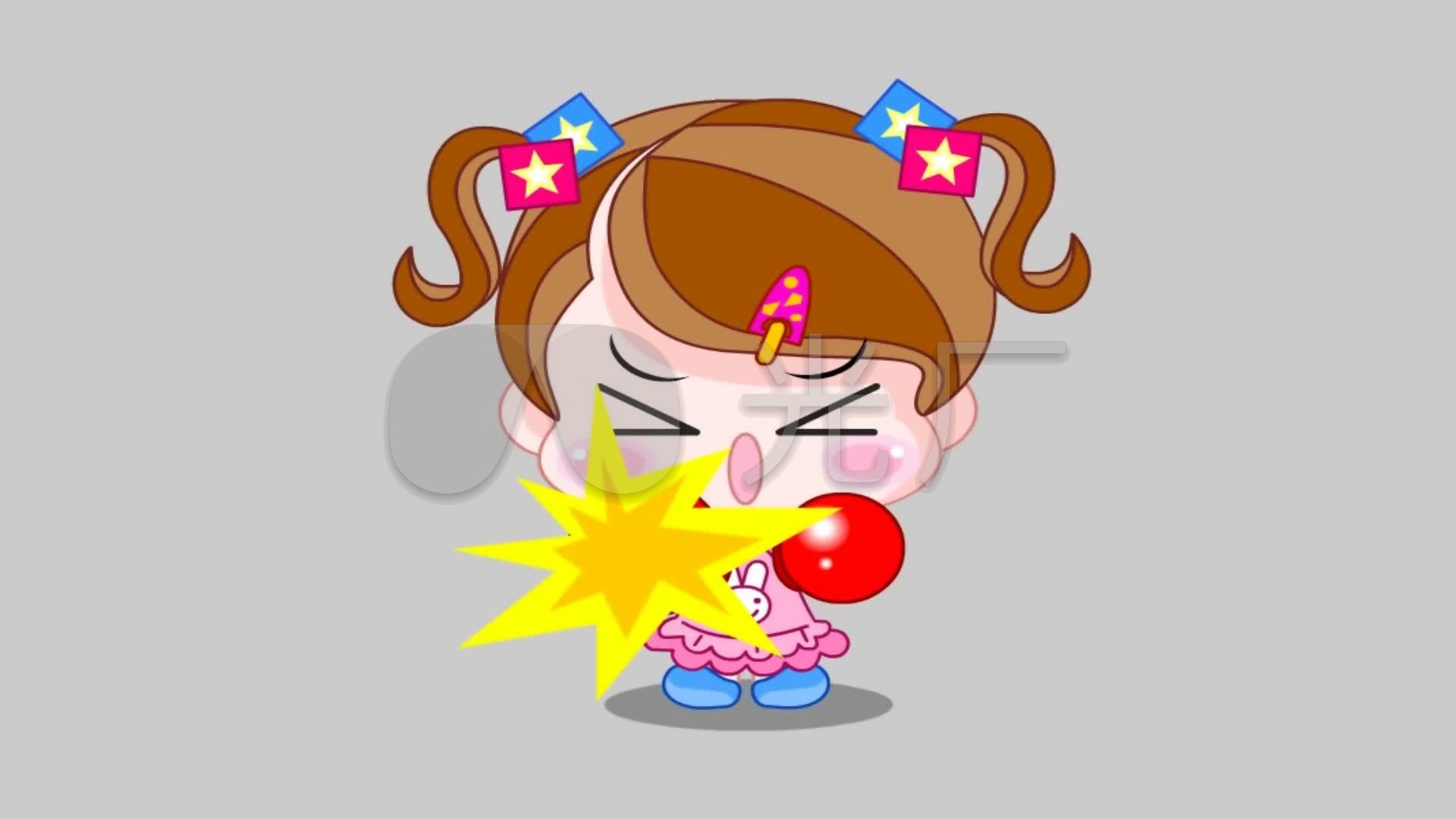 发怒暴脾气卡通小女孩