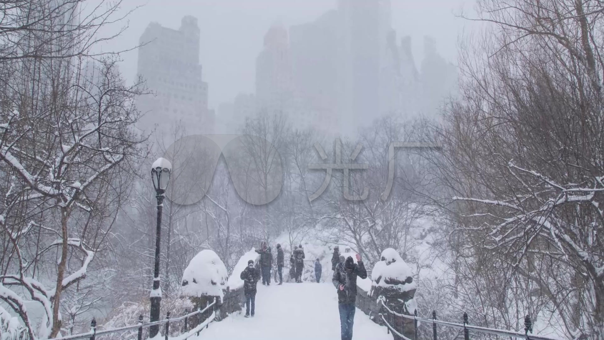 美国纽约曼哈顿暴风雪冰雪下雪飘雪8117_192